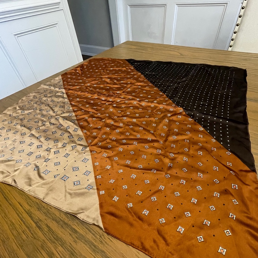 Silk Square Scarves Bandana Shawl Scarf Neckerchief Women Head Wraps 27.5”Square - Picture 5 of 7